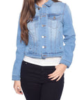 Women's Solid Stretch Denim Jacket