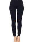 Solid High Rise Jeans w Slits