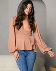 Women's Surplice Peplum Top