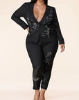 Plus Size Jacket and Pants Set