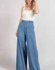 Wide Leg Jeans with Front Pockets