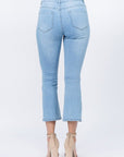 Cropped Denim Jeans w Front Split