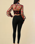 Floral Long Sleeve Sheer Top