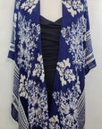 Women's Damask Print Cover Up Kimono