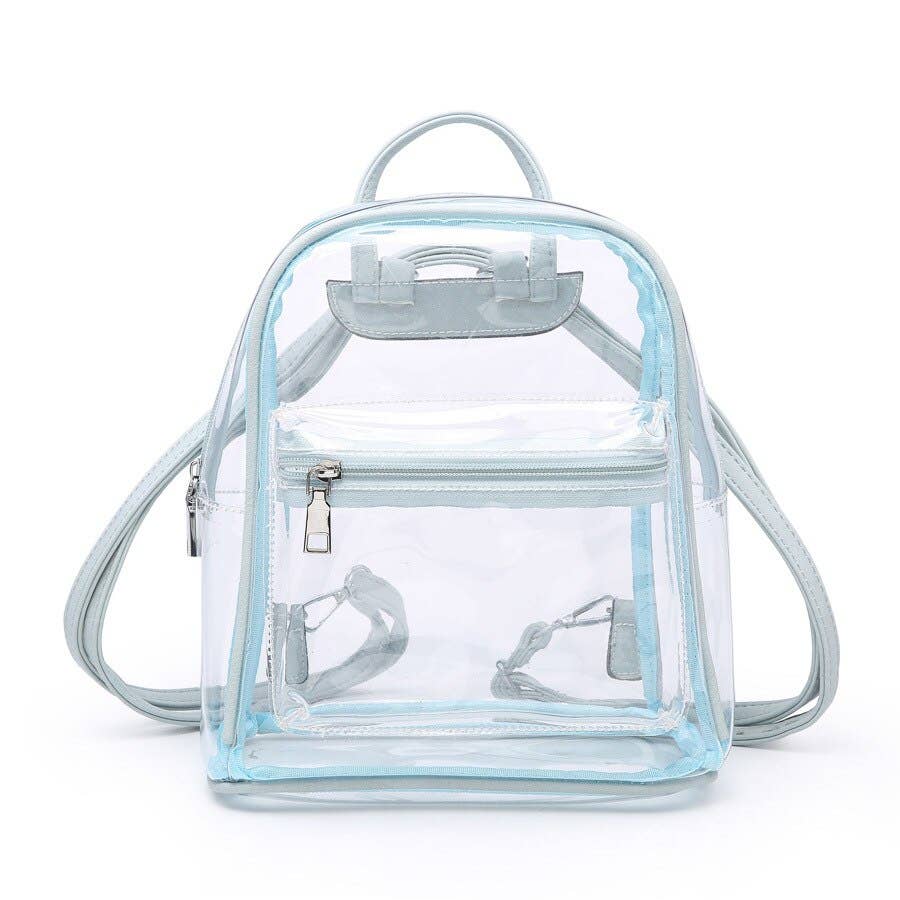 clear front mini backpack Clear Backpack with Front Zippered Pocket – Dominique Nicole Boutique