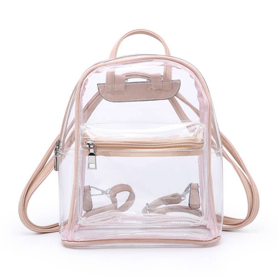 Clear Backpack with Front Zippered Pocket – Dominique Nicole Boutique