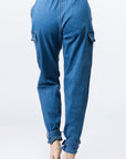 Denim Joggers with Ankle Tie
