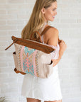 Aztec Print Backpack/Satchel