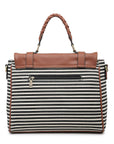 Aztec Embroidered Satchel w/ Braided Handle