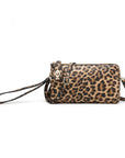 Leopard Print Twist Lock Crossbody/ Wristlet