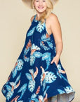 Plus Size Tropical Print Dress