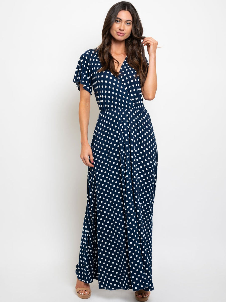 plus size polka dot maxi dress Plus Size Polka Dot Maxi Dress