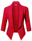 3/4 Sleeve Textured Blazer