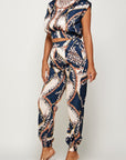 Satin Blouse and Pants Set