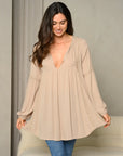 Women's Long Sleeve V-Neck Tunic