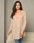 Women's Long Sleeve V-Neck Tunic