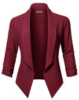 3/4 Sleeve Textured Blazer
