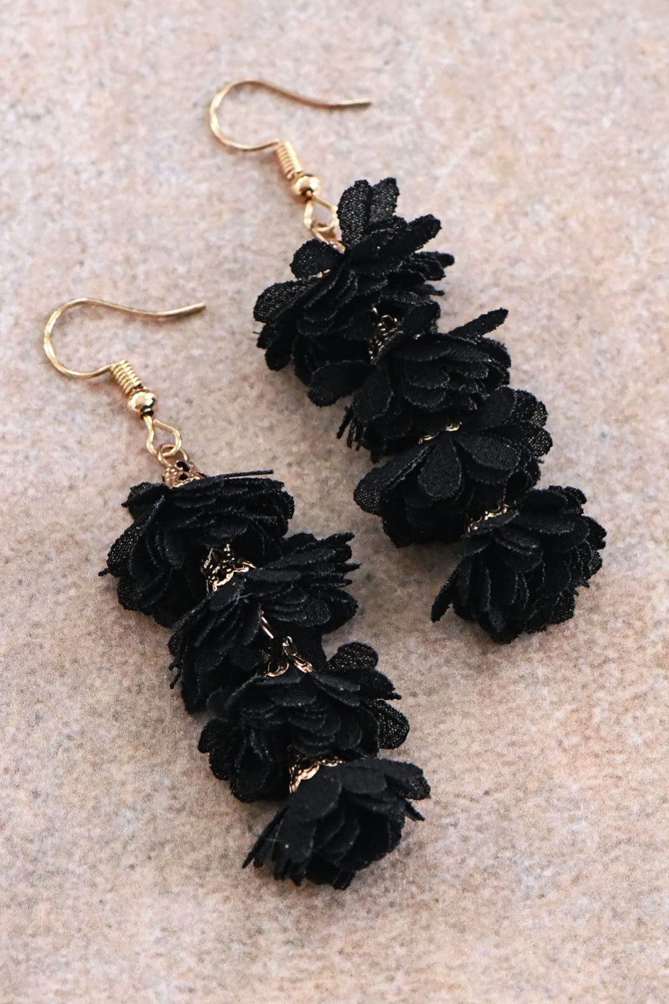 Boho Fabric Flower Earrings