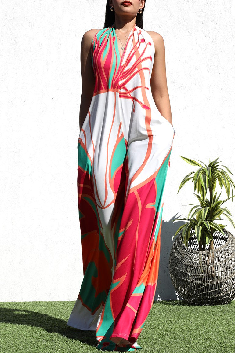 Printed Halter Jumpsuit