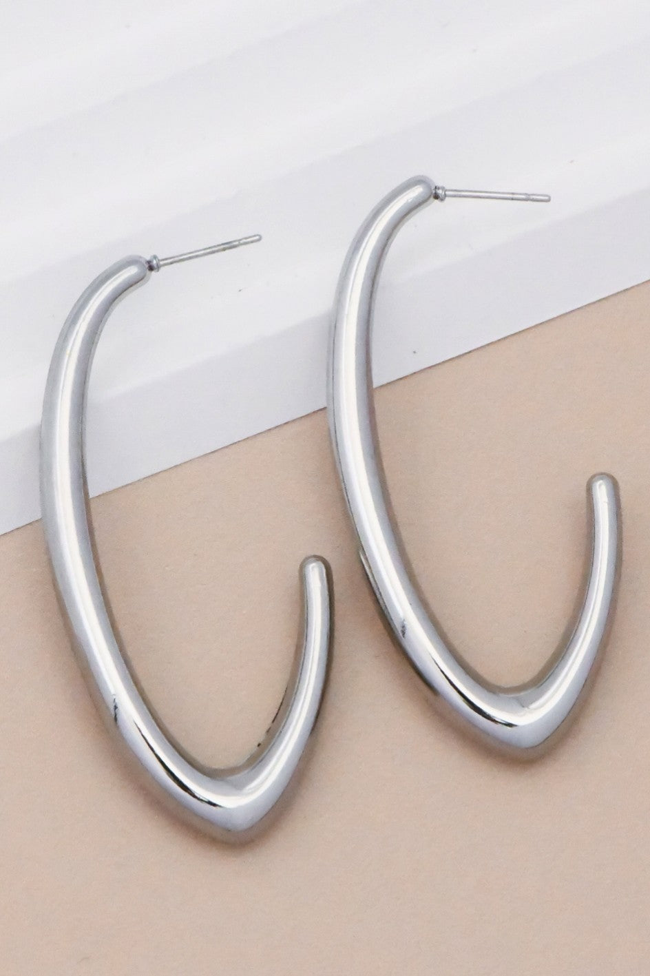 Stainless Steel Open Hoop Earrings