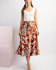 Floral Printed Midi Skirt