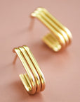 Open Oval Gold Hoop Earrings