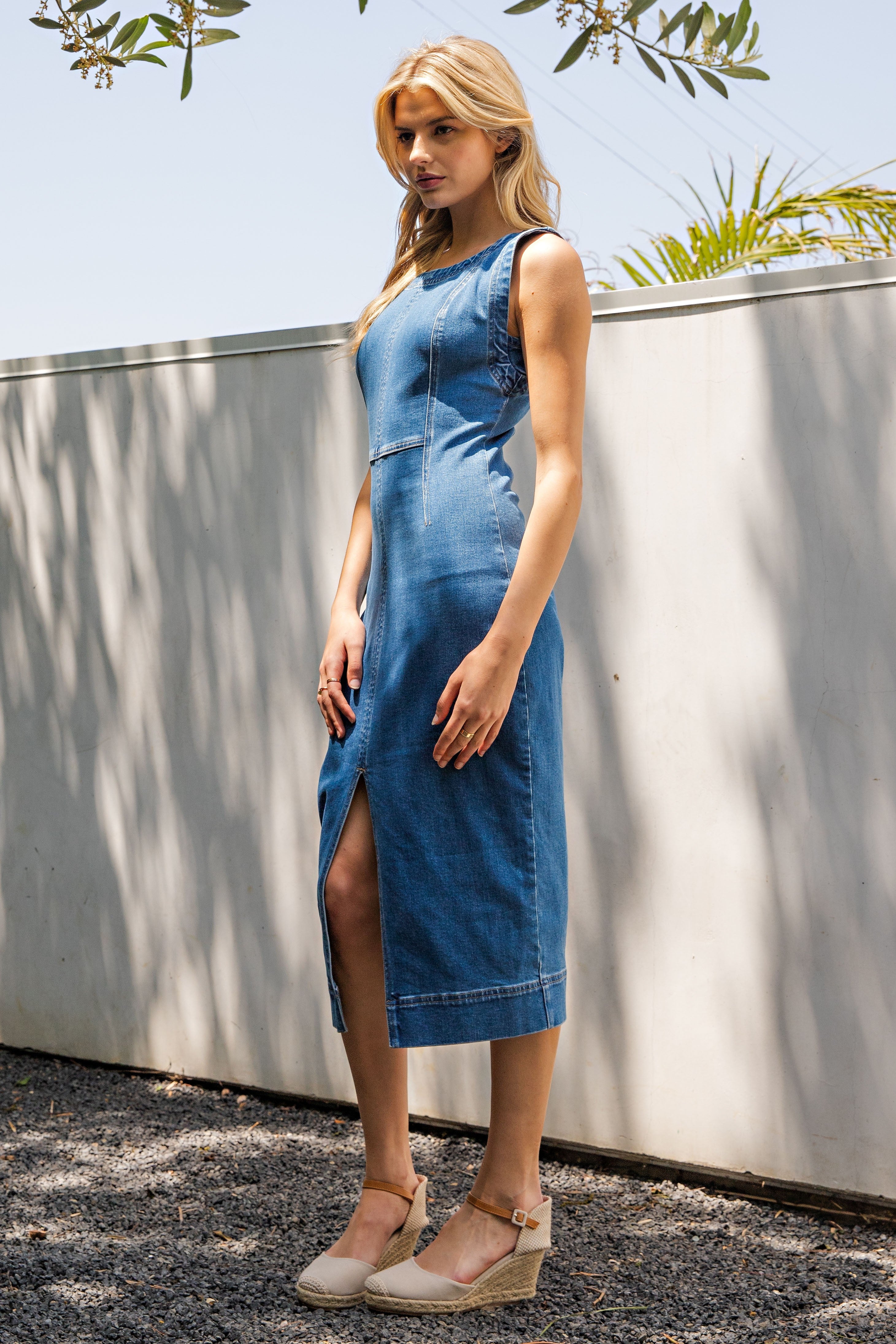 Denim Midi Dress – Dominique Nicole Boutique