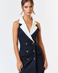 Collared Double Breasted Blazer Dress