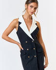 Collared Double Breasted Blazer Dress