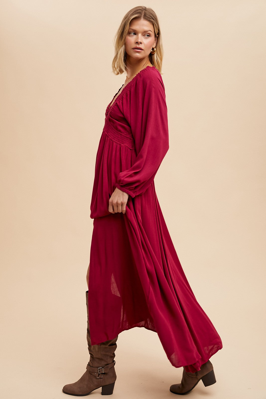 Plunge V-Neck Maxi Dress