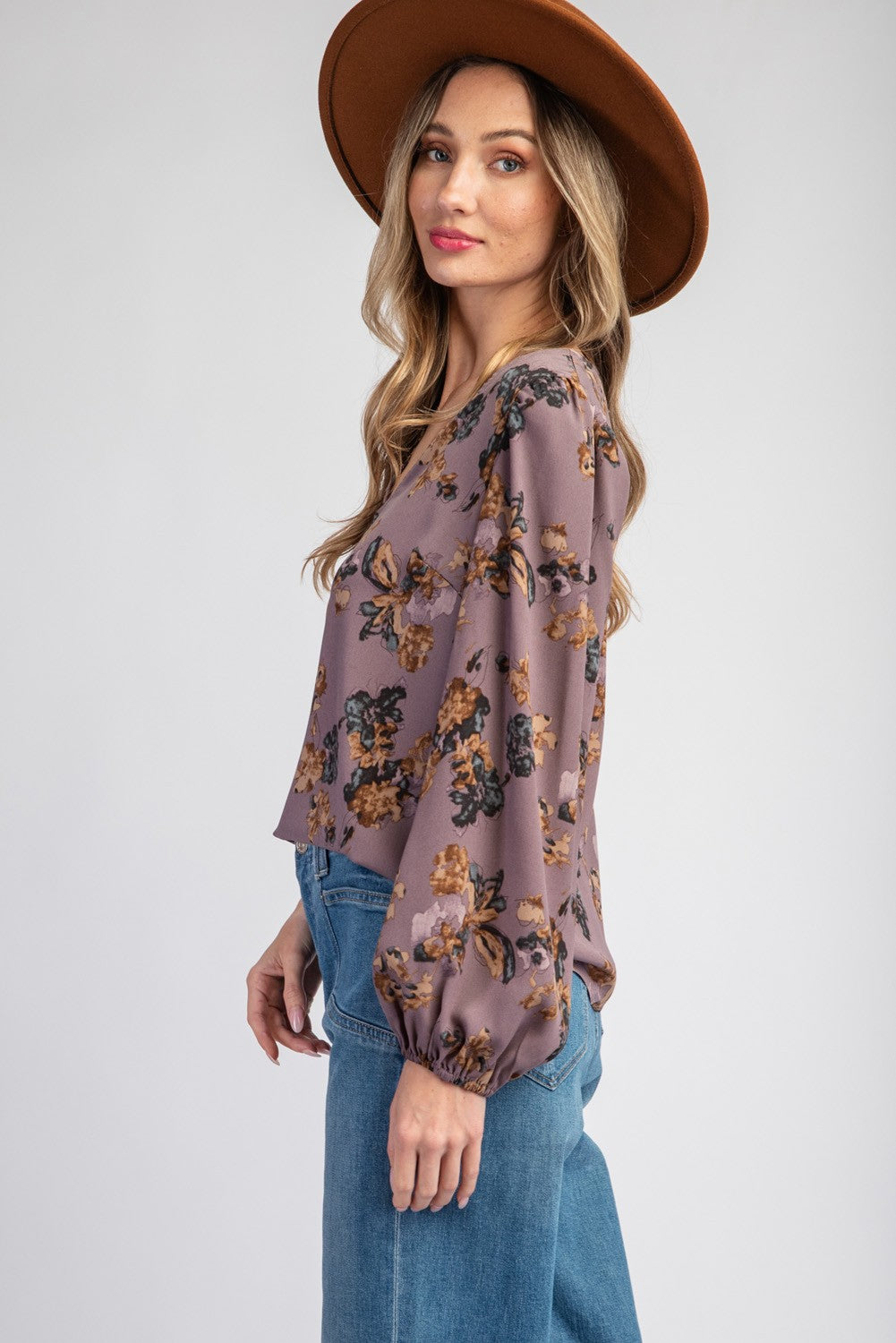 Floral Printed Long Sleeve Blouse – Dominique Nicole Boutique