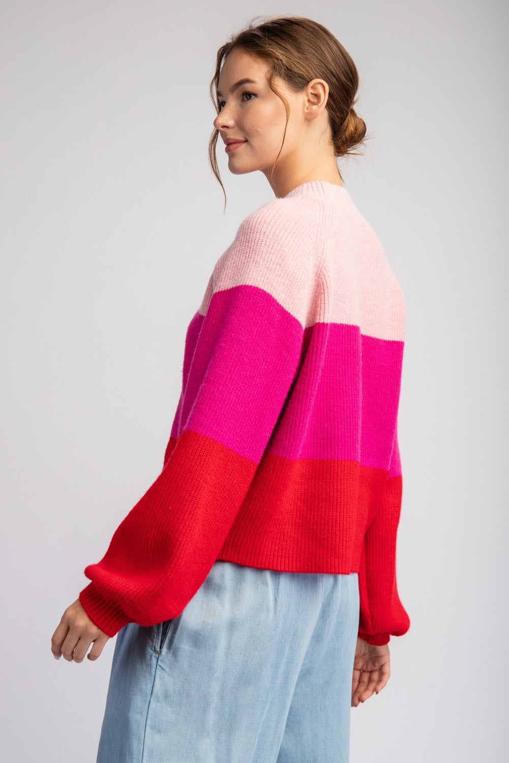 Color Block Long Sleeve Sweater