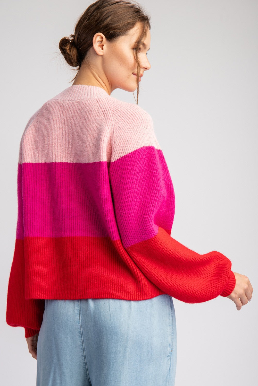 Color Block Long Sleeve Sweater