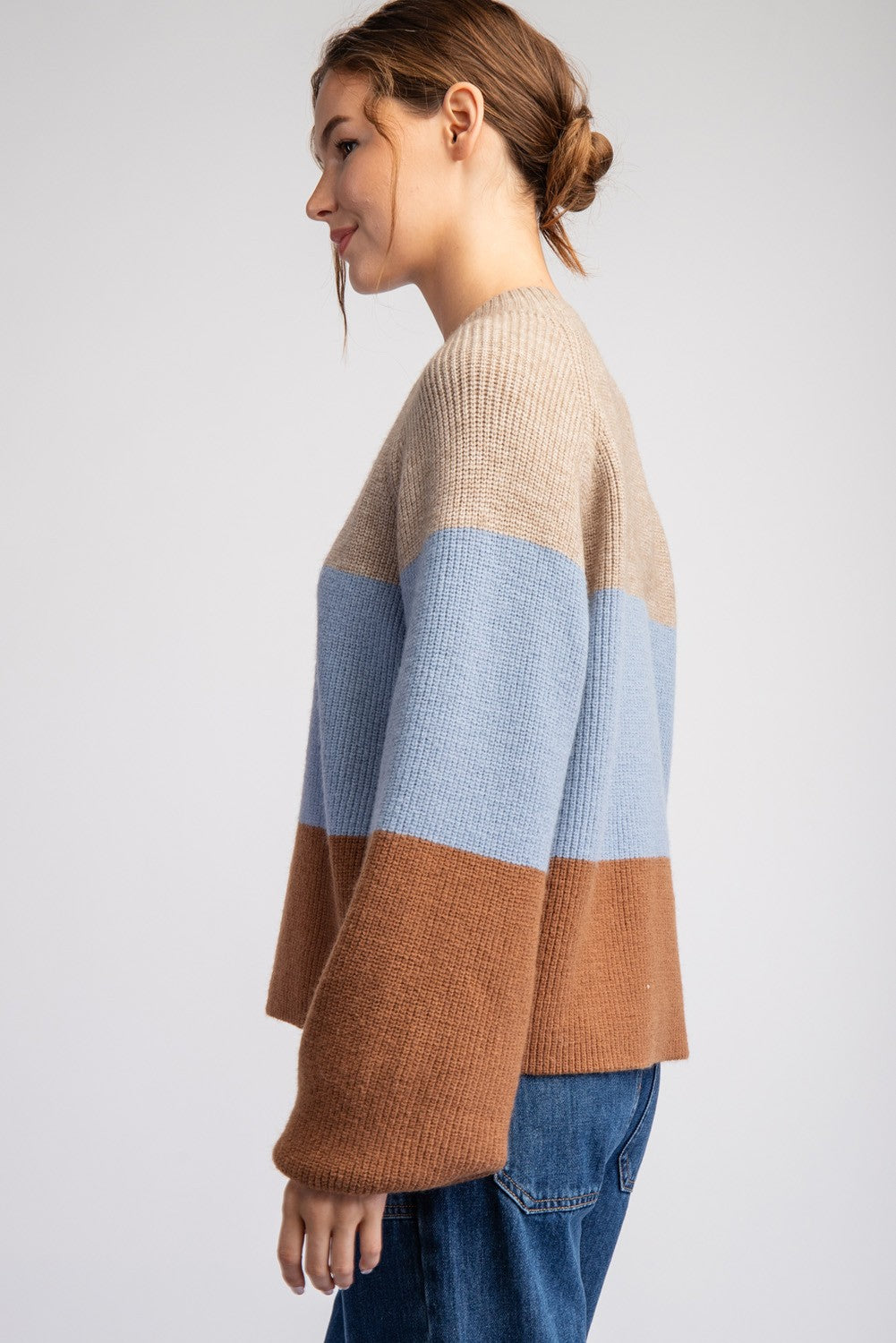 Color Block Long Sleeve Sweater