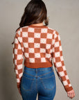 Women's Checkered Sweater Top