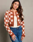 Women's Checkered Sweater Top