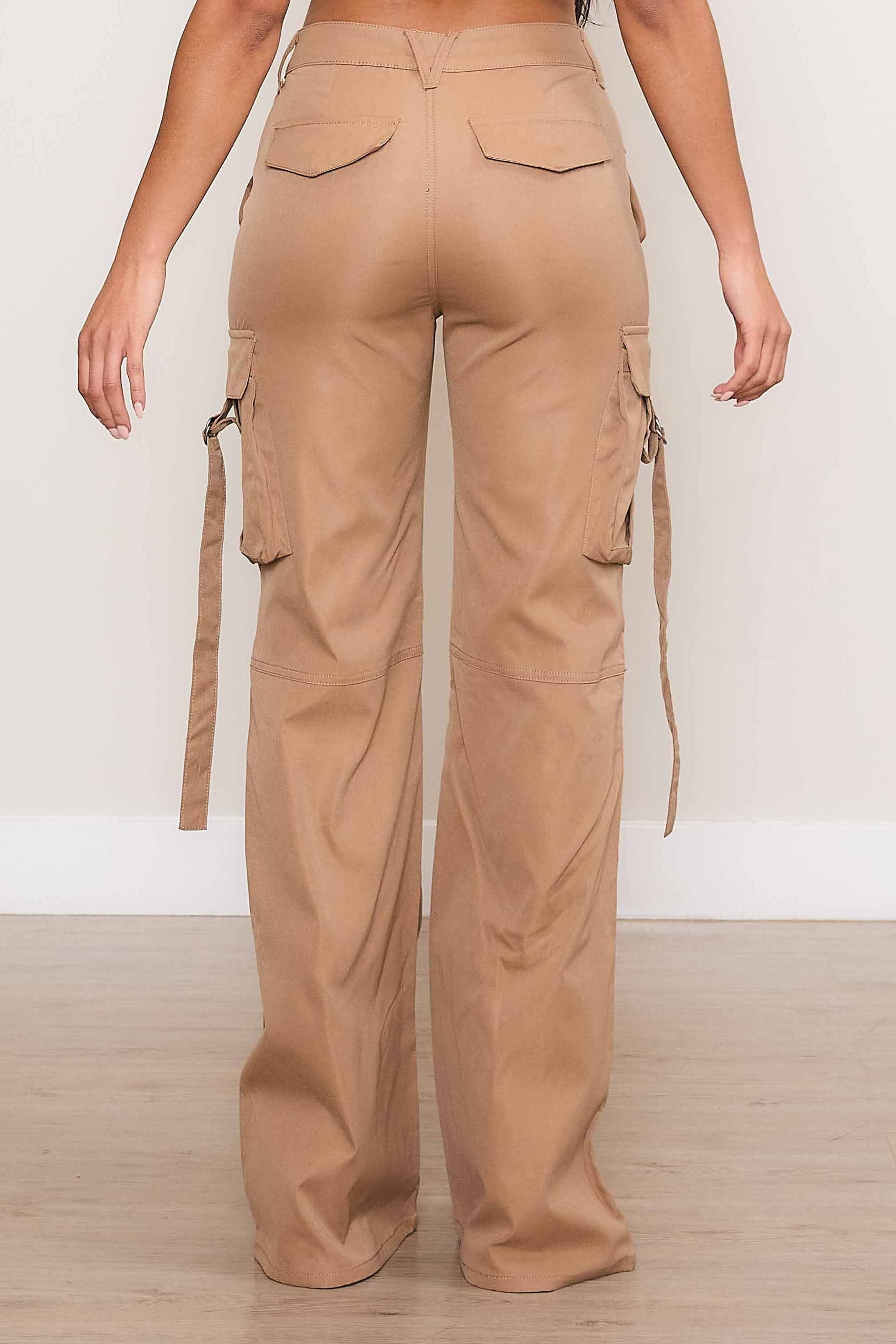 Women's Mid Rise Cargo Pants Khaki