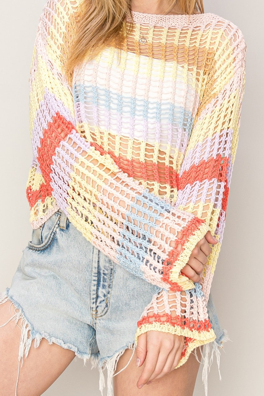 Crotchet Open Knit Sweater