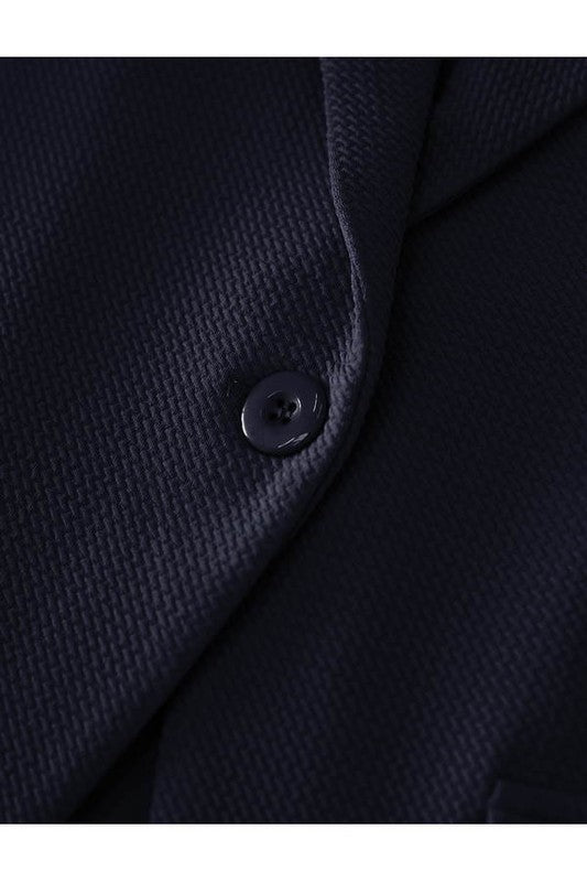 Textured Single Button Blazer