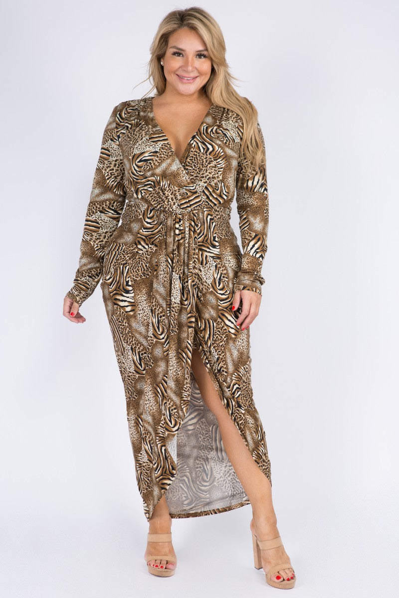 Plus Size Leopard Dress
