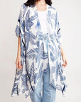 Women's Leaves Print Cover Up Kimono