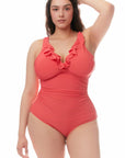 Plus Size Ruffle One-Piece Swimsuit