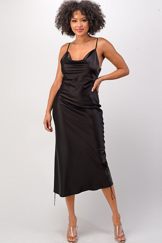Satin Cowl Neck Dress L / Burgundy Satin Cowl Neck Dress L / Burgundy