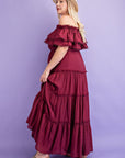 Plus Size Off The Shoulder Ruffled Maxi Dress