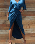Ruched Wrap Dress