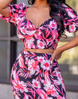 Sweetheart Crop Top and Skirt Set