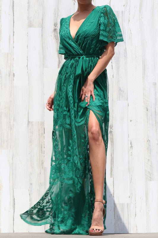 Lacey Belted Maxi Dress
