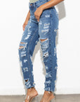 Super Distressed High Waist Jeans