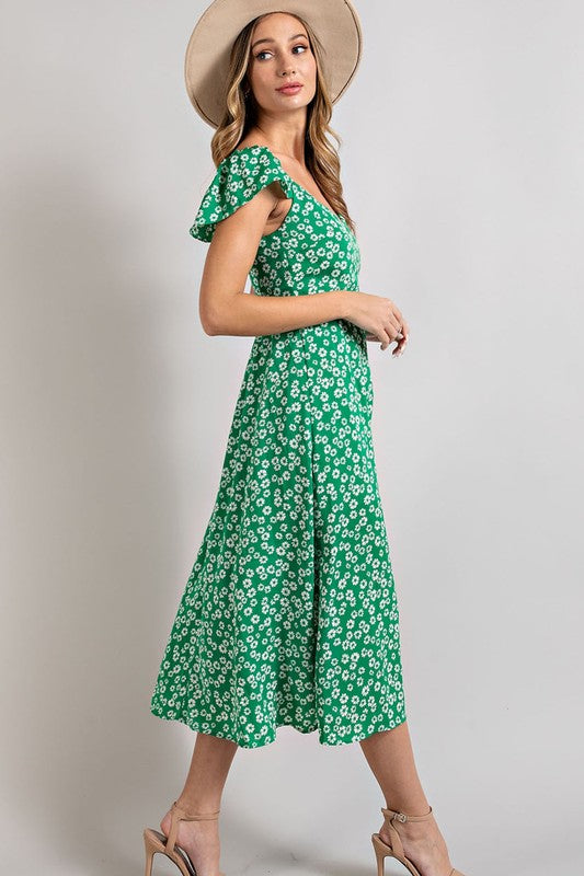 dominique floral long sleeve midi dress Diane Von Furstenberg Dominique Tiered Floral-Print Crepe Midi Dress - Magenta - 70% Off