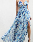 Strappy Back Printed Maxi Dress